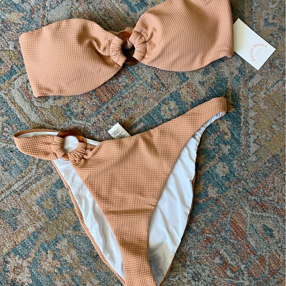 NWT two piece, high waist bikini, dipping daisy brand